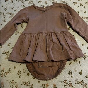 Quincy Mae Brown Long Sleeve Bodysuit